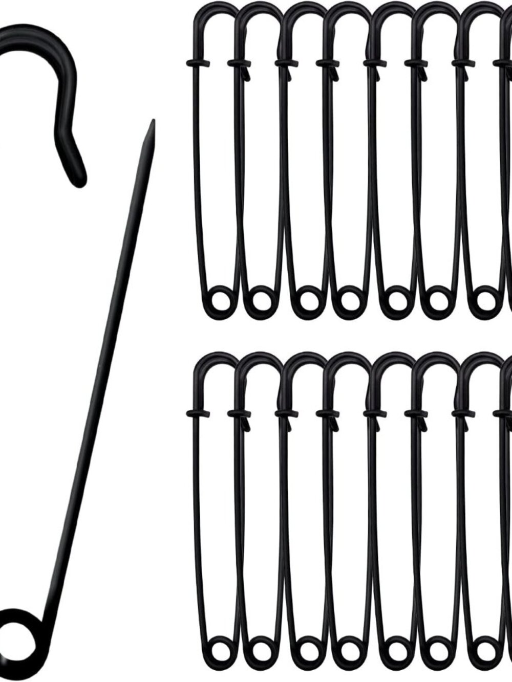 Safety Pins Upgraded, 4" Large Safety Pin Pack of 15 for Clothes Leather Canvas